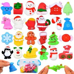 lot 3107 image: 24pcs Christmas Mochi Squishy Toys