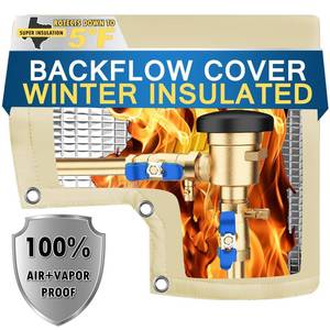 lot 207 image: Backflow Preventer Insulation Cover (5°F), POROLIR 12X13 Thicker Pressure Vacuum Breaker Cover, Water Well Pump Sprinkler Valve Cover, Outdoor Faucet Cover for Winter, Khaki