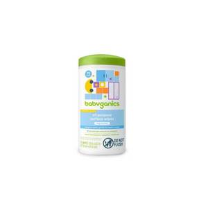 lot 217 image: Babyganics Unscented All Purpose Surface Cleaner Wipes - 75ct