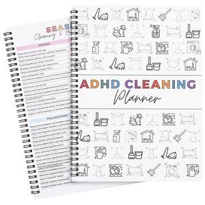 lot 221 image: ADHD Cleaning Planner, Cleaning Schedule and Checklist Organizer, Daily Weekly Monthly Household Cleaning and Organizing Planner for Adults Women and Teens Household Notebook Gifts