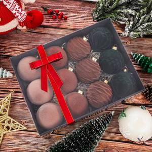 lot 229 image: Festiva Christmas Tree Brown Ornaments Velvet Balls - 12 Pcs Neutral Brown Shatterproof Christmas Tree Ornaments Velvet Balls, for Xmas Wedding Party Holiday Decorations (Gift Box)