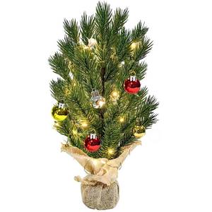 lot 234 image: 1.1ft Small Artificial Christmas Tree for Tabletop - Green Mini Xmas Tree Decor for Indoor, Home, Office, Party Decorations