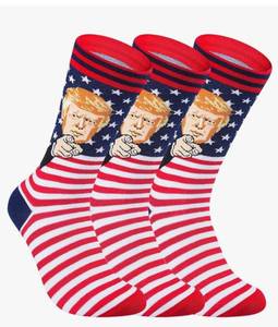 lot 244 image: Patriotic American Flag Novelty Socks 3-Pack