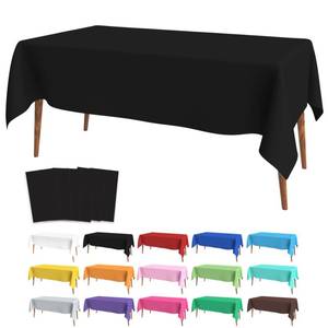 lot 255 image: Black Plastic Tablecloth Halloween Tablecloth Black Table Cloth 6 Pack Disposable 54 x 108 Inch Party Table Cloth Rectangle Tables Waterproof TableCover Birthday Wedding Halloween Dinner Tablecloths
