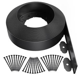 lot 3212 image: KAIRV 4 Inch Tall, Landscape Edging,Garden Edging Border Lawn Edging Kit,Lawn Edging,33ft Landscape Edging with 30 Spikes for Lawn 4 Inch Tall(Black, 33FT)