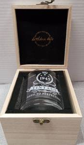 lot 3213 image: LIGHTEN LIFE 80th Birthday Gifts for Men 12 OZ,1946 Whiskey Glass in Valued Wooden Box,Birthday Bourbon Glass for 80 Years Old Dad,Husband,Friend,80th Bday Gift Ideas