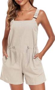 lot 3232 image: Linen Blend Summer Romper with Pockets Size Small
