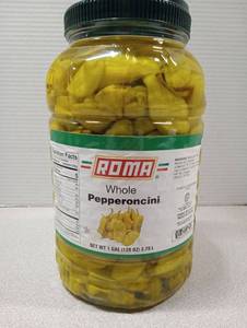 lot 149 image: Roma Whole Pepperoncini - 1 Gallon Jar - Best by 05102026