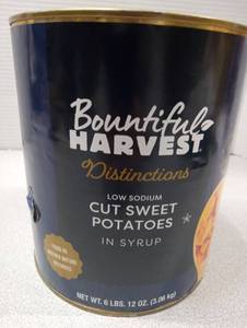 lot 160 image: Bountiful Harvest Distinctions Cut Sweet Potatoes 6.75lb Can - Best by 17 Sep 2028