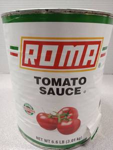 lot 169 image: Roma Tomato Sauce Large Commercial Can 6.6 lb