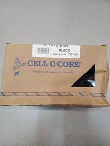 lot 194 image: Cell-O-Core Black Fat Straws - 500 Count Box