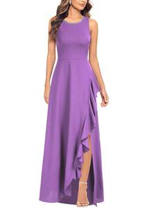 lot 282 image: Viwenni Womens Ruffle Swing Evening Formal Dresses Purple