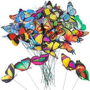 lot 284 image: 3D Decorative Butterfly Garden Stakes Fake Butterflies Garden Decorations for Yard Patio Lawn Plant Flower Pot Decor