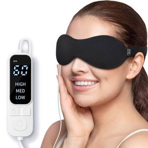 lot 418 image: YFONG Heated Eye Mask for Dry Eyes, Stye and Migraines, USB Electric Eye Mask with 3 Temperature Settings & 4 Time Controls, Warm Eye Compress with Washable Cover for Eye Strain, Puffy and MGD (Black)
