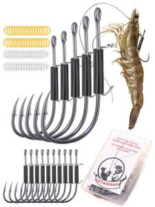 lot 419 image: Fishing Hooks Set with Rubber Bands, 27 PCS Carbon Steel Barbed Hooks, 2 Sizes, for Catfish and Bass AND Pitchin Puppet Fishing Tackle Lure (See Photos)