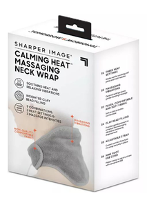 lot 430 image: Sharper Image Calming Heat Massaging Neck Wrap, Relaxing Vibrations, Gray