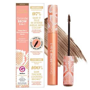 lot 483 image: Grande Cosmetics GrandeBROW 2-in-1 Tinted Brow Gel  Brow Enhancing Serum for Thicker & Darker-Looking Eyebrows, Shape & Fill Brows, with Castor Oil & Mini Fibers - Medium, Full Size (0.12 fl oz)