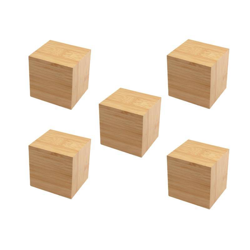 lot 1066 image: DaTpuik Bamboo Blocks 100 PCS 34 Inch Unfinished Bamboo Blocks for Crafts Wooden Cubes Plain Wooden Blocks for Baby Shower, Small Blank Wooden Blocks, STEM, Building, Birch Wood Cubes for Crafts