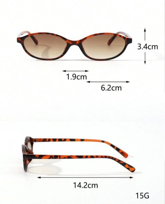 lot 1163 image: 1pc Womens Cat Eye Narrow Vintage Versatile Street Style Fashion Glasses, Mocha