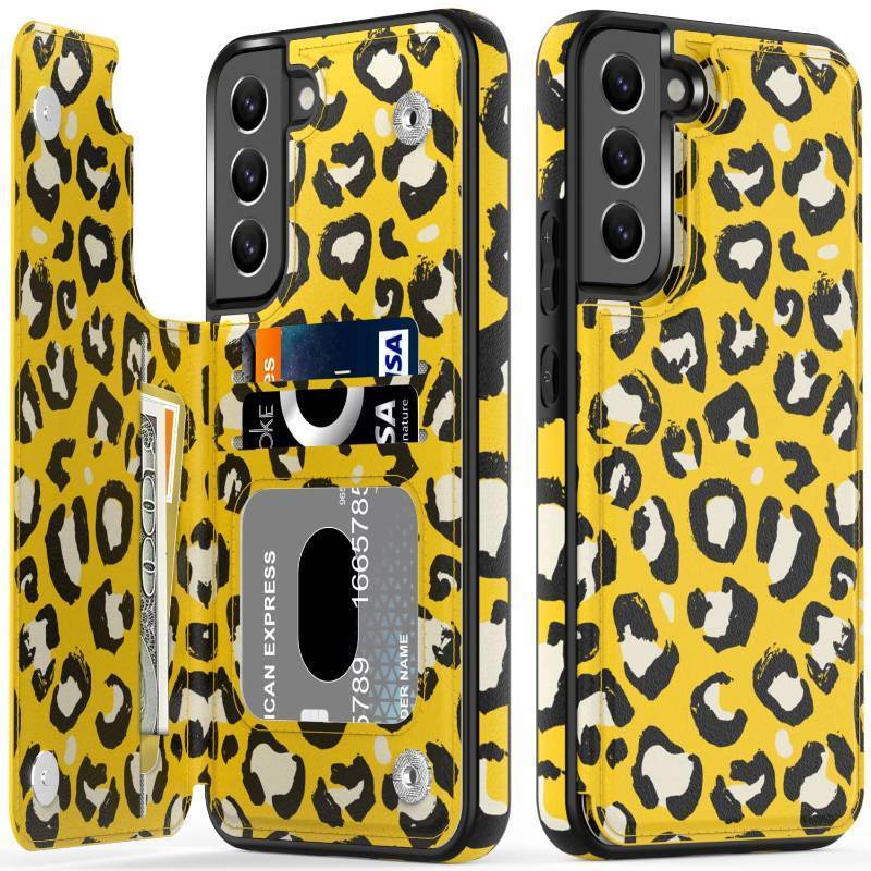lot 3026 image: LETO Galaxy S21 FE Case, Flip Folio Leather Wallet Case Cover