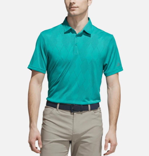 lot 94 image: Teal Mesh Pattern XL Mens Polo Button Up