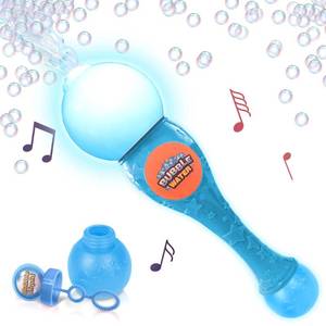 lot 524 image: ArtCreativity Bubble Wand for Kids Toys, Light Up Automatic Bubble Blower Maker Wand with LED & Music, Toddler Bubble Toy, Fluid & Batteries Not Included, Great Gift Idea, Bubbles Party Favor- Blue