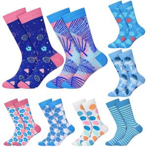 lot 552 image: Berlune 8 Pairs Cartoon Socks Summer Hawaii Gifts Bulk Funny Novelty Banana Socks Gifts for Slipper Cozy Sleeping Woman(Stitch)