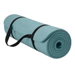 lot 553 image: Gaiam Essentials Thick Yoga Mat Fitness & Exercise Mat with Easy-Cinch Carrier Strap,Balsam,72L X 24W X 25 Thick, 10mm