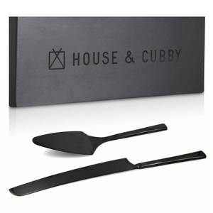 lot 562 image: House & Cubby Black Cake Cutting and Serving Set - Matte Black