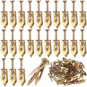 lot 573 image: PAGOW 80 Pcs Self-Drilling Anchors Kit, Heavy Duty Metal Screws, No Drill or Holes in Wall (40 Pcs Steel Anchors 0.47x1.1  40 Pcs Zinc Screws M4x1.38)