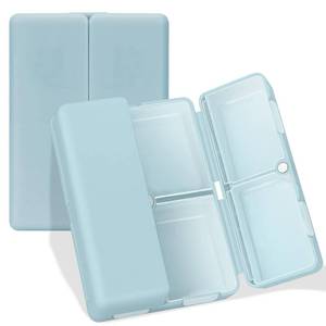 lot 582 image: FYY Daily Pill Organizer, 7 Compartments Portable Travel Pill Case, Folding Design for Purse Pocket to Hold Vitamins,Cod Liver Oil,Supplements and Medication-Blue