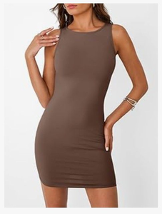 lot 583 image: Top-CofrLD Sleeveless Mini Dress -Brown (Size Medium)