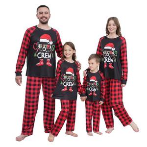 lot 588 image: Family Matching Christmas Pajamas Set, Cute Elk Sleepwear for Boys Girls Dad Mum (Black grid,Men,Small)