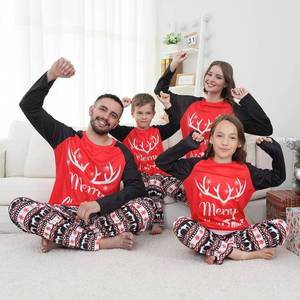 lot 591 image: Family Matching Christmas Pajamas Set, Cute Elk Sleepwear for Boys Girls Dad Mum (Red deer antlers, Men-Small)