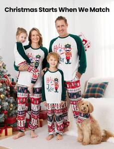 lot 610 image: PATPAT Family Christmas Pajamas Matching Sets Nutcracker Pajamas for Family Nutcracker Soldier Print Holiday Sleepwear Matching Christmas Pjs including Socks Green - Size 12-18  months