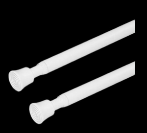 lot 617 image: KXLife 2Pcs Spring Tension Rods for Windows 28 to 49 Inch, Window Rod Bar, Small Tension Rod Expandable Adjustable Curtain Rod for Kitchen Window, Doorway, Bathroom (White)Amazons Choice - Retail $0