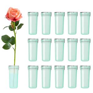 lot 627 image: BEADNOVA Floral Water Tubes 2.8 Inch Plastic Water Tubes for Floral Flower Vials with Caps for Flower Arrangement Decoration (Green, 20 Pcs)