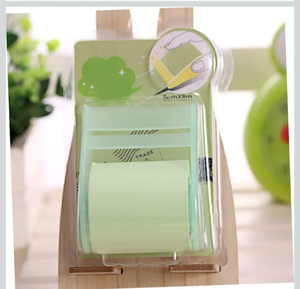 lot 645 image: Green & Pink Mini Sticky Notes Dispenser