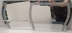 lot 656 image: Zola 2 PCS Crystal Border Wall Mirror