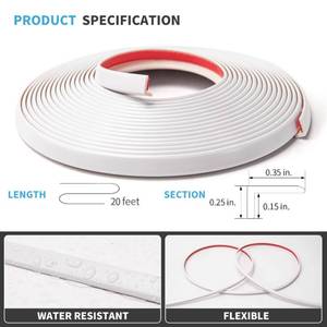 lot 659 image: Art3d 20ft Outside Vinyl Corner Trim Peel and Stick for Tile and Wall Edges, Furniture Decoration White