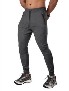 lot 672 image: MRSISYI Mens Tapered Jogger with Zipper Pockets Slim Fit Sweatpants Athletic Workout Gym Pants Dark Grey - Size Medium
