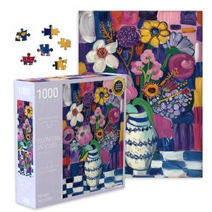 lot 684 image: TAOZI&LIZHI Puzzles for Adults 1000 Pieces, Flower in Vase Jigsaw Puzzles for Challenging Family Home Decor Gifts DIY Puzzle Colorful Art - 20 x 27 Inches