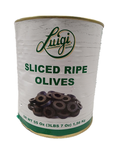 lot 327 image: Luigi Sliced Ripe Olives - Large Commercial Can (3lbs 7oz) - Best By Aug. 2025