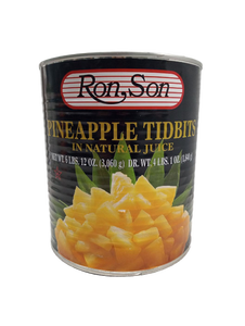 lot 342 image: Ron Son Pineapple Tidbits in Natural Juices 6lb 12oz Can Best By 12062027