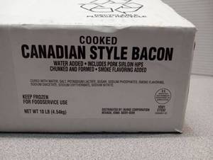 lot 362 image: Cooked Canadian Style Bacon - 5 lb Bag. Packed on 02112025.