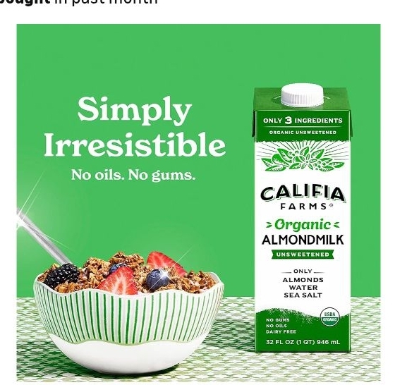 lot 3227 image: Organic almond milk, Expires 32126