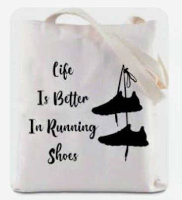 lot 425 image: Life Is Better In Running Shoes Canvas Tote Bag