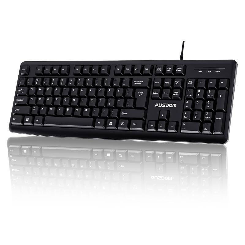 lot 2912 image: AUSDOM Y2 Wired USB Keyboard with Number Pad