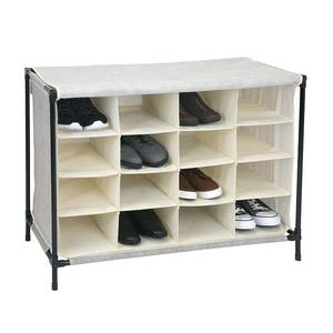 lot 741 image: Simplify 4-Tier 16 Compartment Shoe Organizer in Ivory