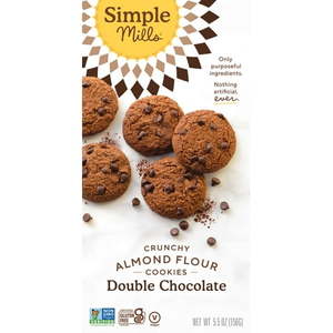 lot 772 image: Simple Mills Crunchy Almond Flour Double Chocolate Chip Cookies 3 Boxes (5.5oz per box) Best By 12926